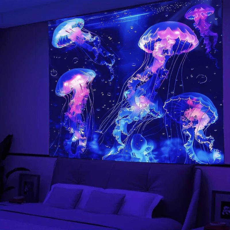 Ultraviolet Cosmic Black Hole Luminous Tapestry, Indoor Mood To Create Atmosphere, Psychedelic Luminous Art, Bedroom Decoration
