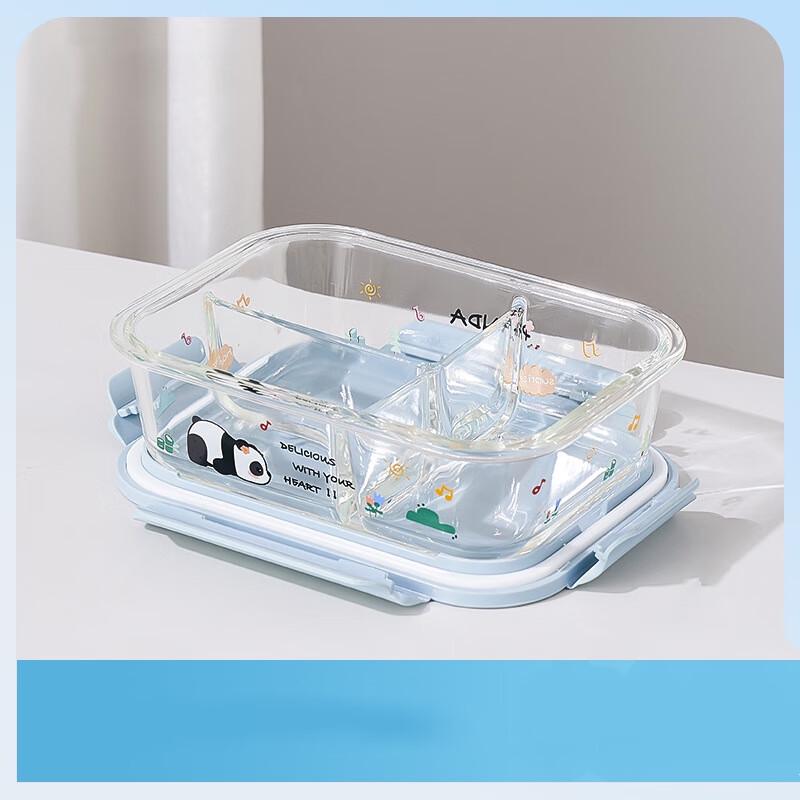 Microwave-Safe Divided Glass Bento Box