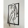 Modern Black Metal Kneeling Woman Wall Art Sculpture Home Decor Gift
