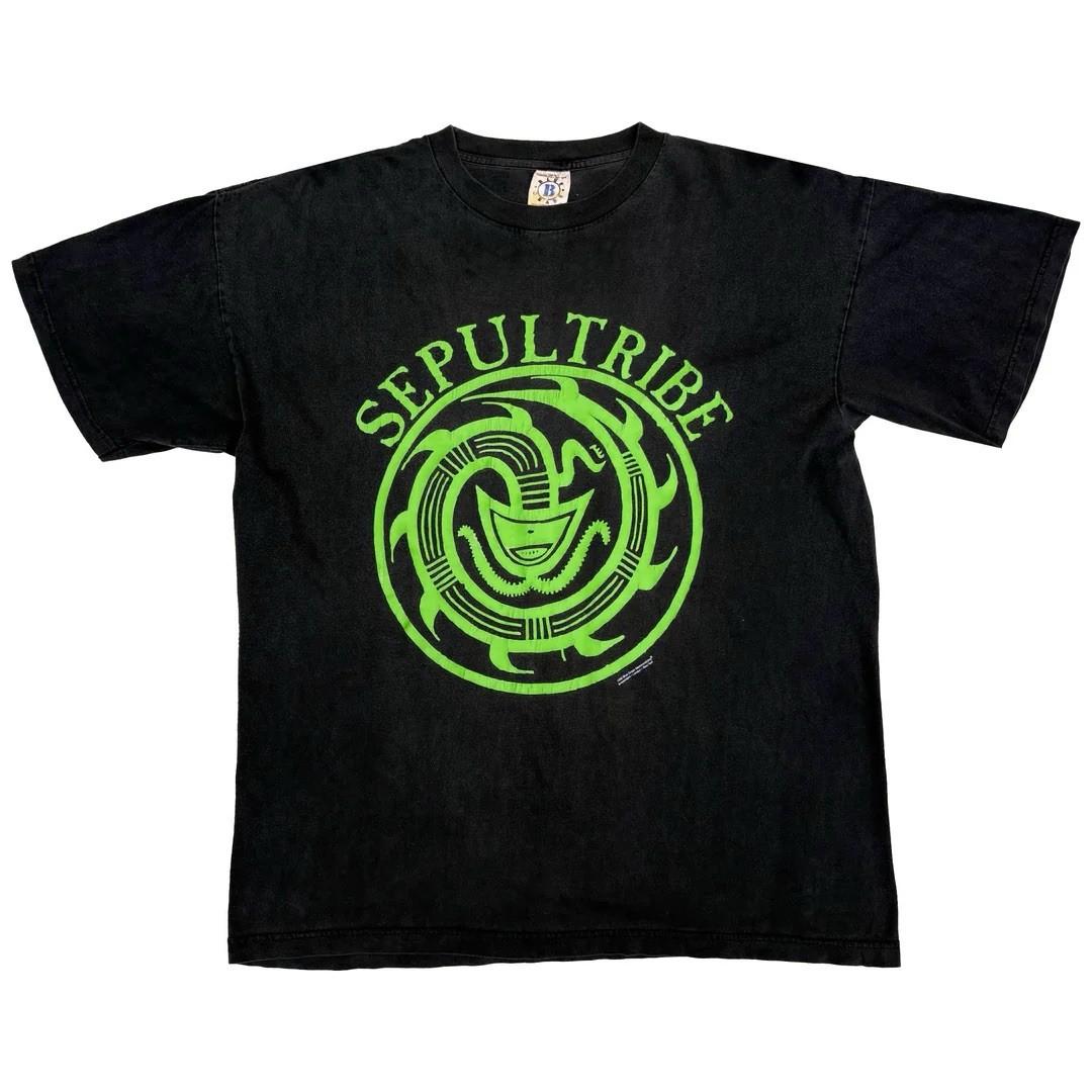 Sepultura 1998 98 90s Vintage Sepultribe World Tour Blue Grape Band Rare Unisex T-Shirt XL