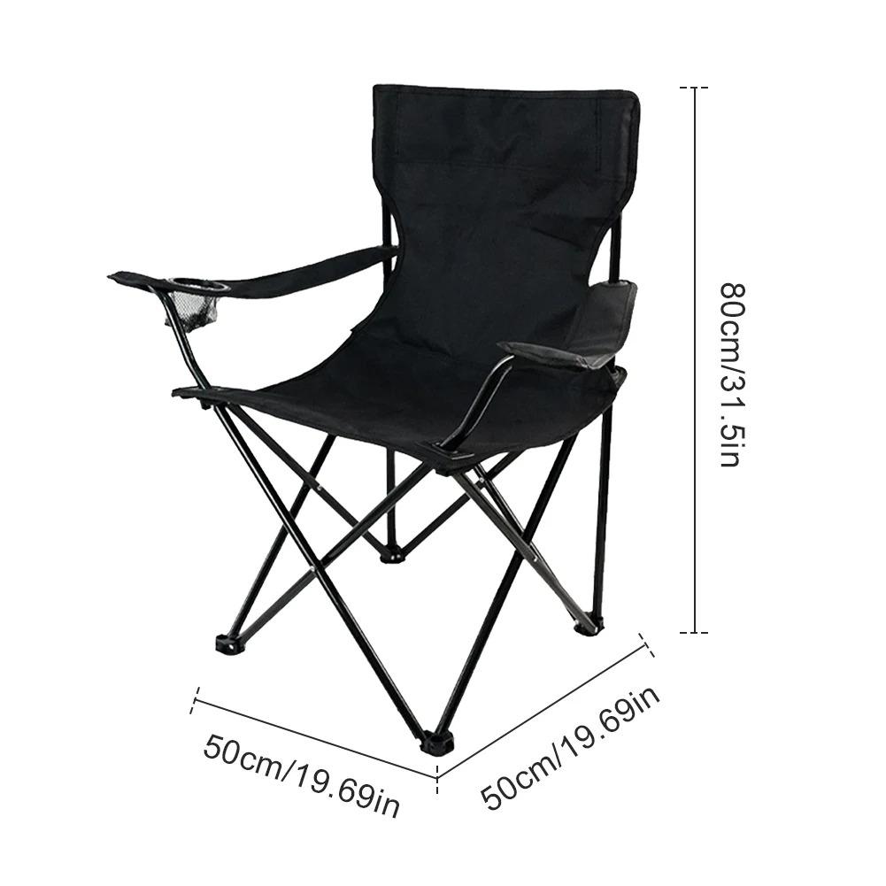 Portable Outdoor Foldable Chair Camping Chair with Bottle Holder Picnic Oxford Cloth Chairs BBQ Festival Beach Fishing Chairs Outdoor Chair