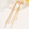 A Pair of Golden Gold-Plated Jewelry Tassels with Creative Design, Elegant, Fashionable, Simple Versatile Earrings Daily Gift Giving Party Wearing