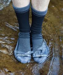 Free Sample NO MOQ Waterproof Socks Unisex Hiking Wading Trail Running Skiing Crew Socks M синий