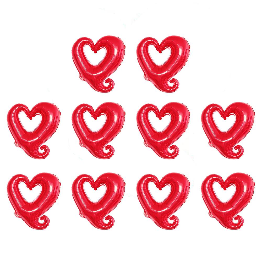10pcs Heart Foil Balloons, Wedding Party Heart Balloons, Marriage Proposal Heart Balloons, Balloons for Valentine's Day, Wedding