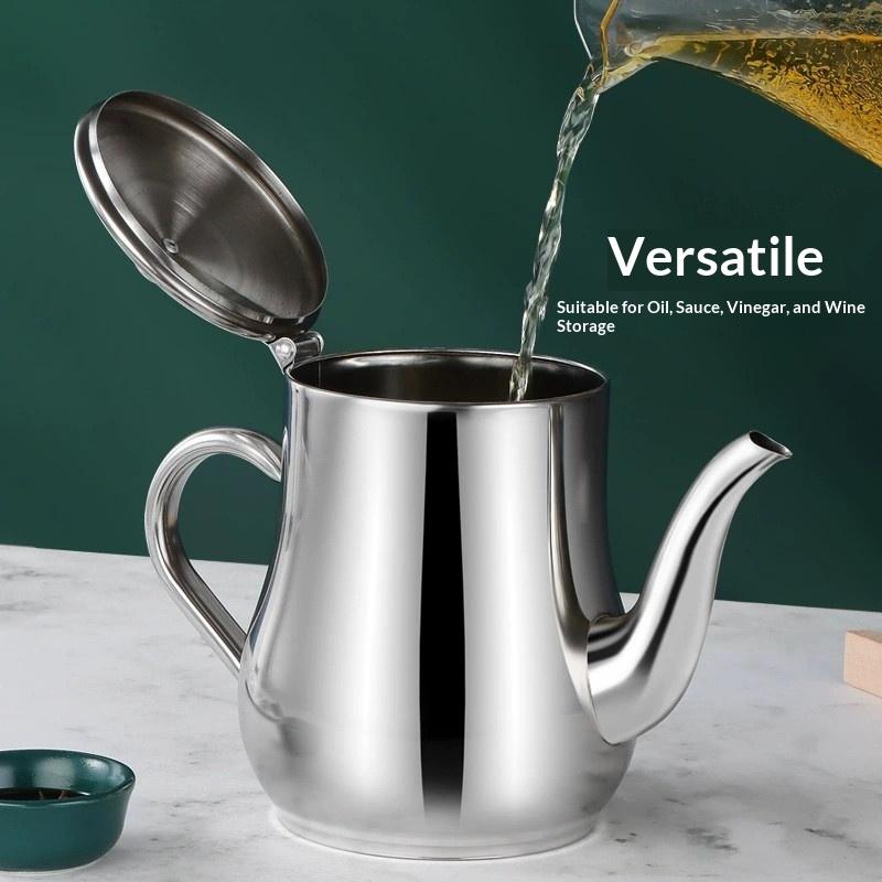 Filter Oil Pot Stainless Steel Household Leak-Proof Wine Pot Pouring Oil Bottle Seasoning Tank Kitchen Supplies Oz Pot Oil Tank