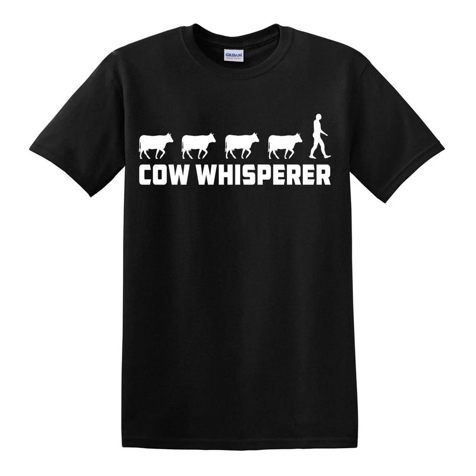 COW WHISPERER T-SHIRT Farmer Farm New Funny Birthday Present Xmas Gift Top Tee 4 M
