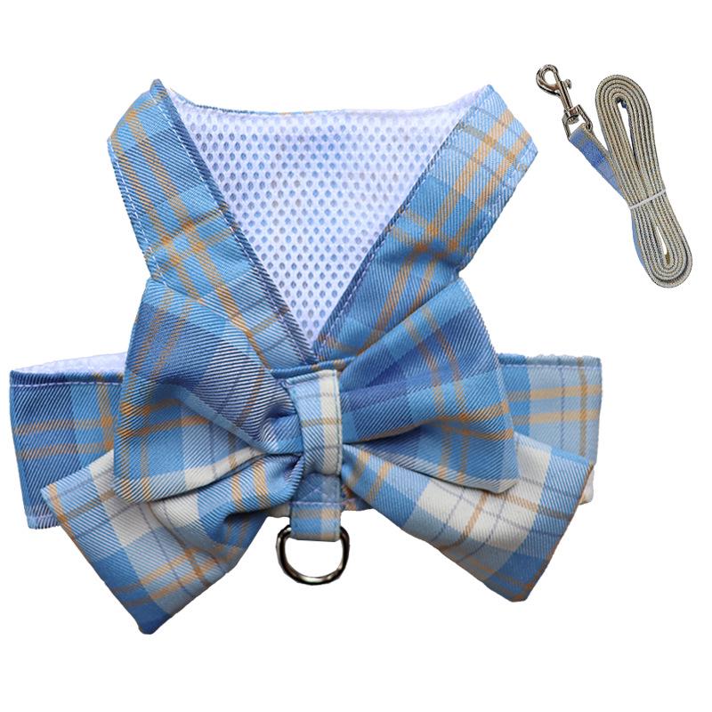 

Набор: клетчатая юбка-жилет, шлейка и поводок для собак и кошек M