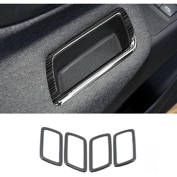 TEGENT Car Door Storage Box Cover Trim For Chevrolet Equinox 2018-2023 (Black Titanium) Stainless Steel 4PCS