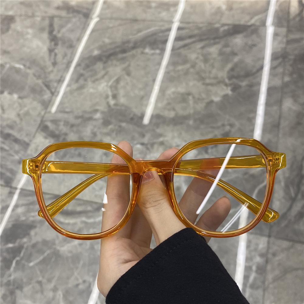 

Анти-синий свет и анти-излучение плоские линзы для мужчин с большим лицом и оправой для похудения прозрачная оправа известные в Интернете простые очки для женщин чёрный