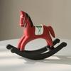 Classic Retro Wooden Rocking Horse Desk Decor Balance Art Adornment Miniature Rocking Horse Decor Ornament Kids Gift