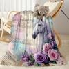 Horse Blanket Comfortable Perfect for Livingroom Seaside Sofa All-Season Use Modern Ideal Gift For Birthday Valentine'S Day