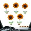 5PCS Mini Shaking Head Flower for Car Dashboard Decor Sunflower Car Center Console Rearview Mirror Decoration Ornament