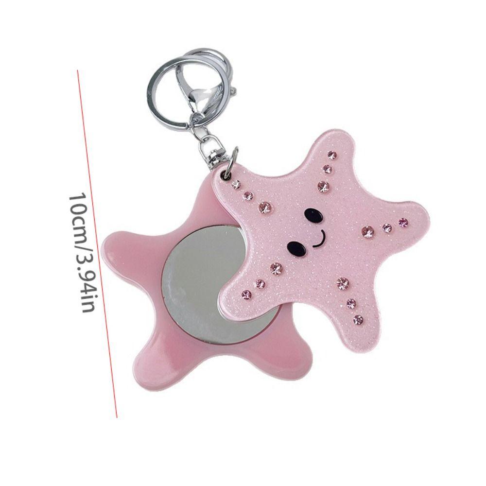 Keyring Mirror Pendant Starfish Animals Bag Pendant Fashion Acrylic Keychain  Gift