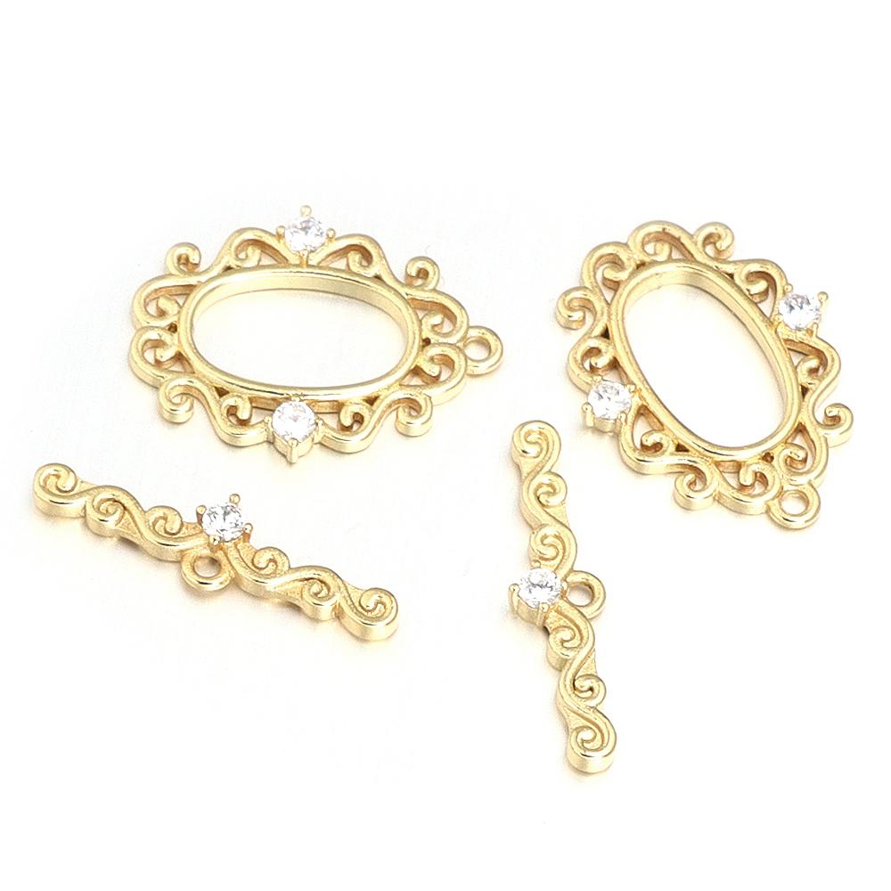 4-5Sets/Lot  Metal OT Clasps Connectors For Bracelet Necklace DIY Toggle Clasps Buckle Jewelry Making Supplies Connectors