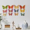 12 Pcs 2 Layer Wings 3D Butterfly Wall Decals Removable Glitter Hollow Butterfly Wall Sticker DIY Room Mural Art