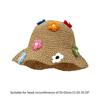 Handmade Beach Hat Crocheted Sunshade Bucket Hat for Women Dress-up Party Flower Bucket Hat for Camping  Khaki