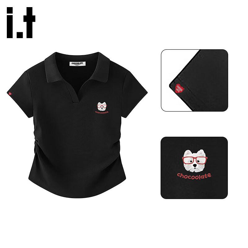 CHOCOOLATEit Women's Polo Collar Slim Fit T-shirt