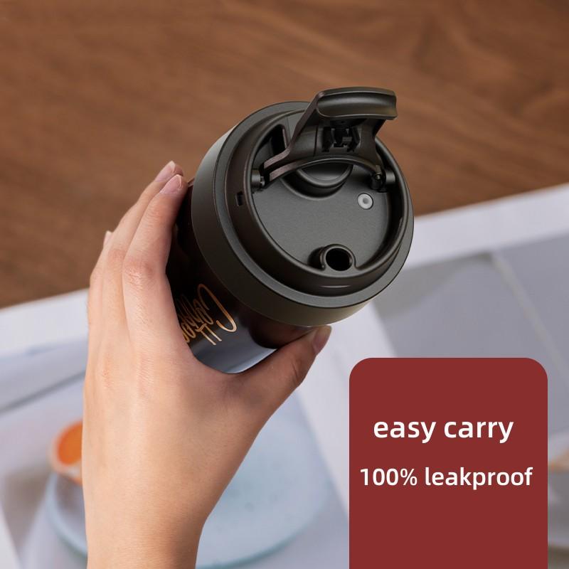 500-ml-Thermosbecher mit Keramikeinsatz, Reisebecher, vakuumisoliert, Thermobecher mit digitalem Deckel