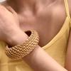 Bird Nest Shape Rattan Woven Bracelet Hand Ring Bohemian Braided Bracelet  Beach