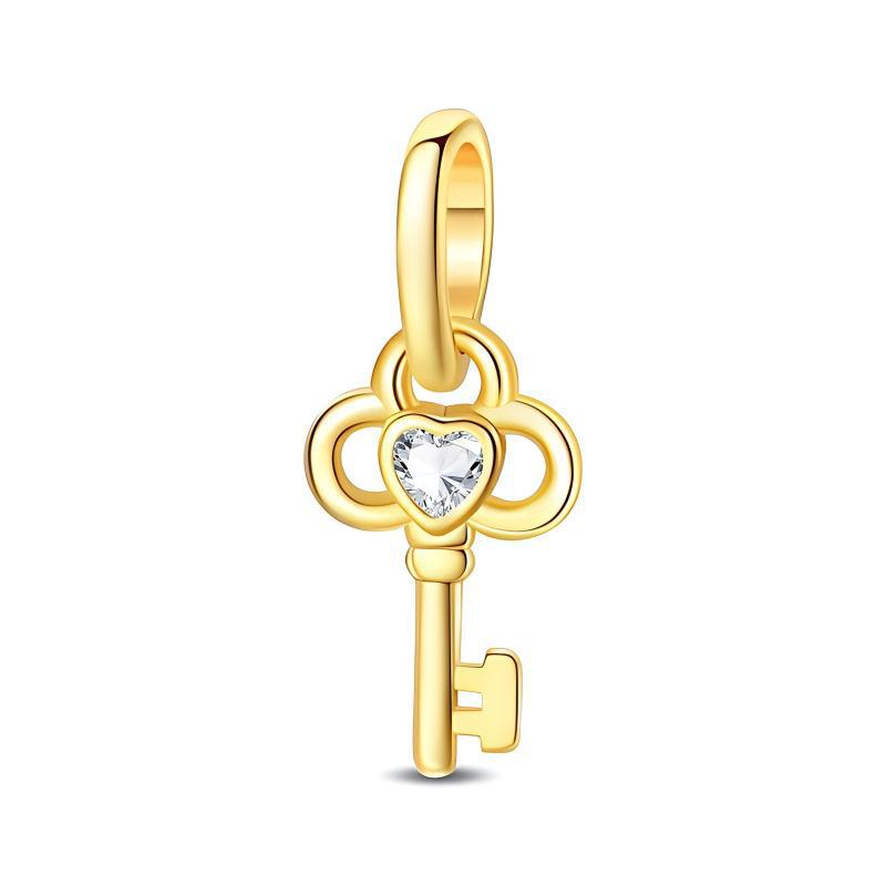 Charming Lucky Charm Key Heart Lock Beaded Bracelet Accessory