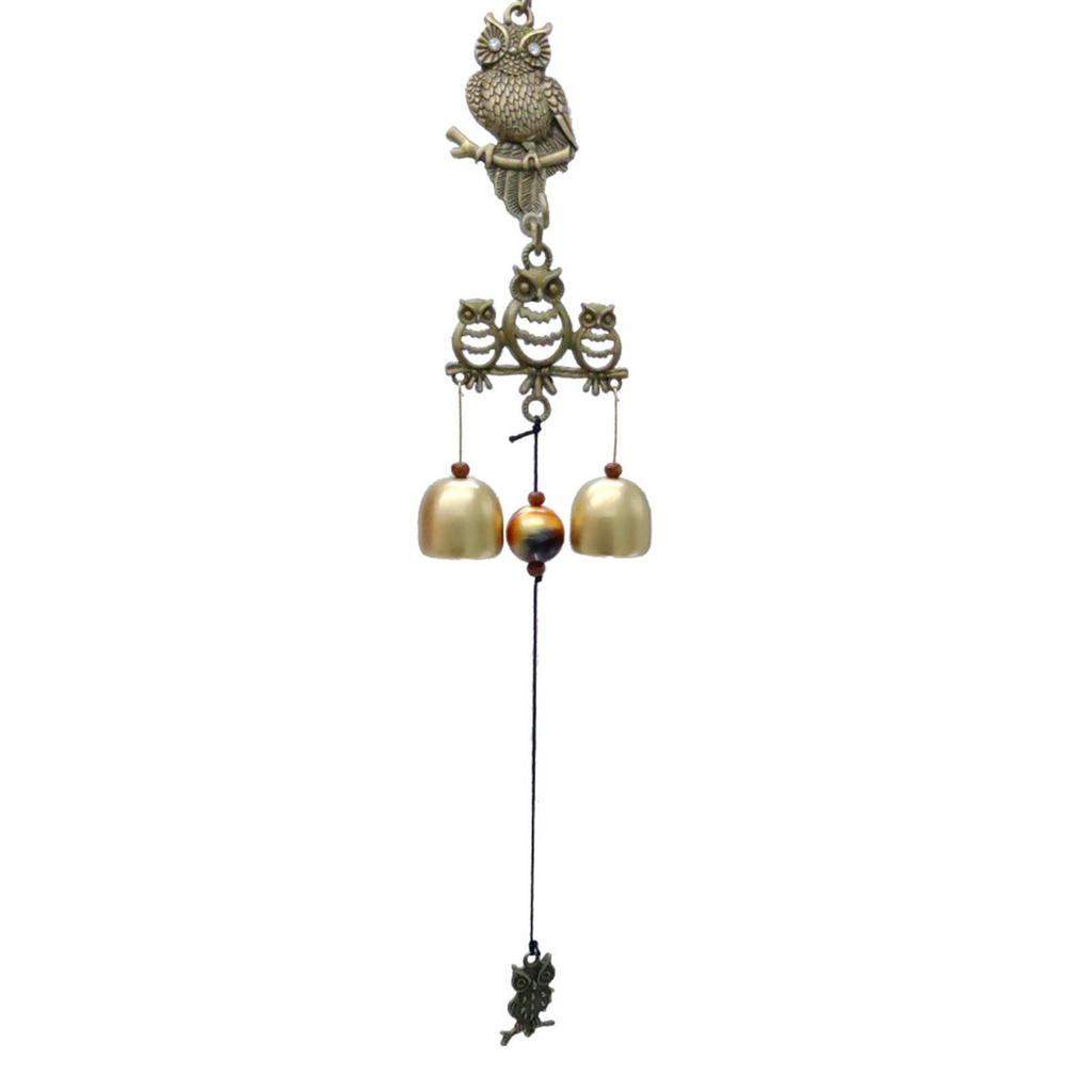 Owl Shaped Doorbell Pendant Metal Decor Door Decoration Retro Style for Home Entrance