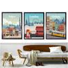 Nordic Vintage Travel Cities Poster Lisbon Paris San Francisco Sydney Landscape Art Canvas Painting Wall Pictures Home Decor