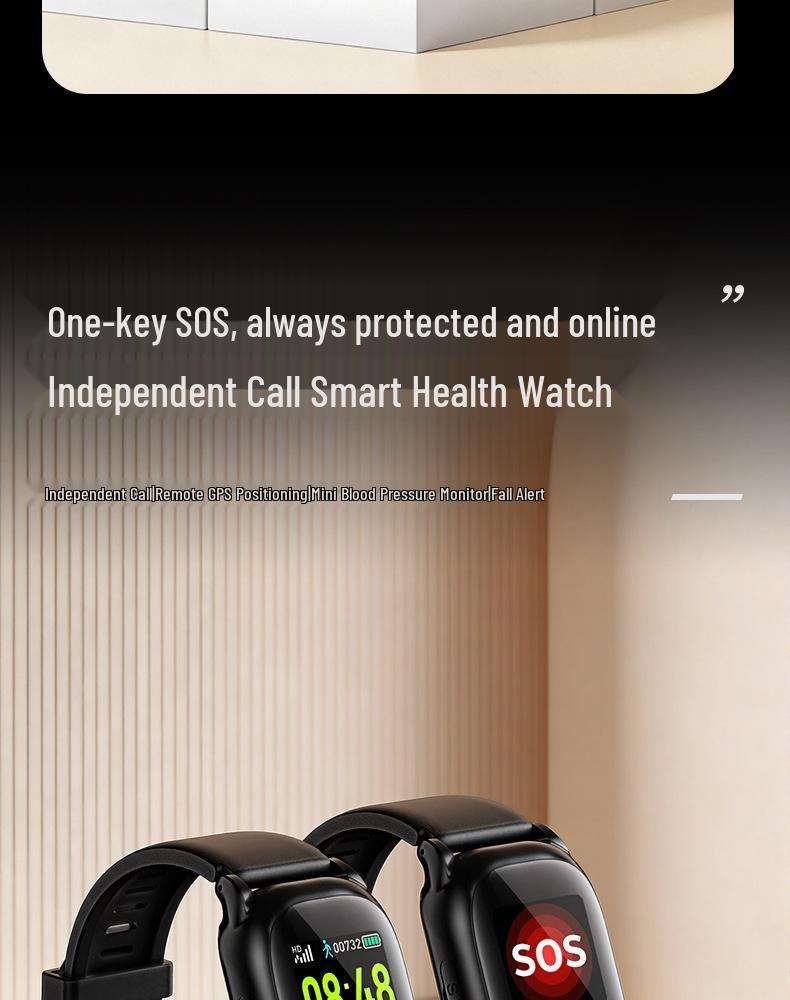 Elderly Smartwatch: GPS, 4G, Blood Pressure & Heart Rate Monitor