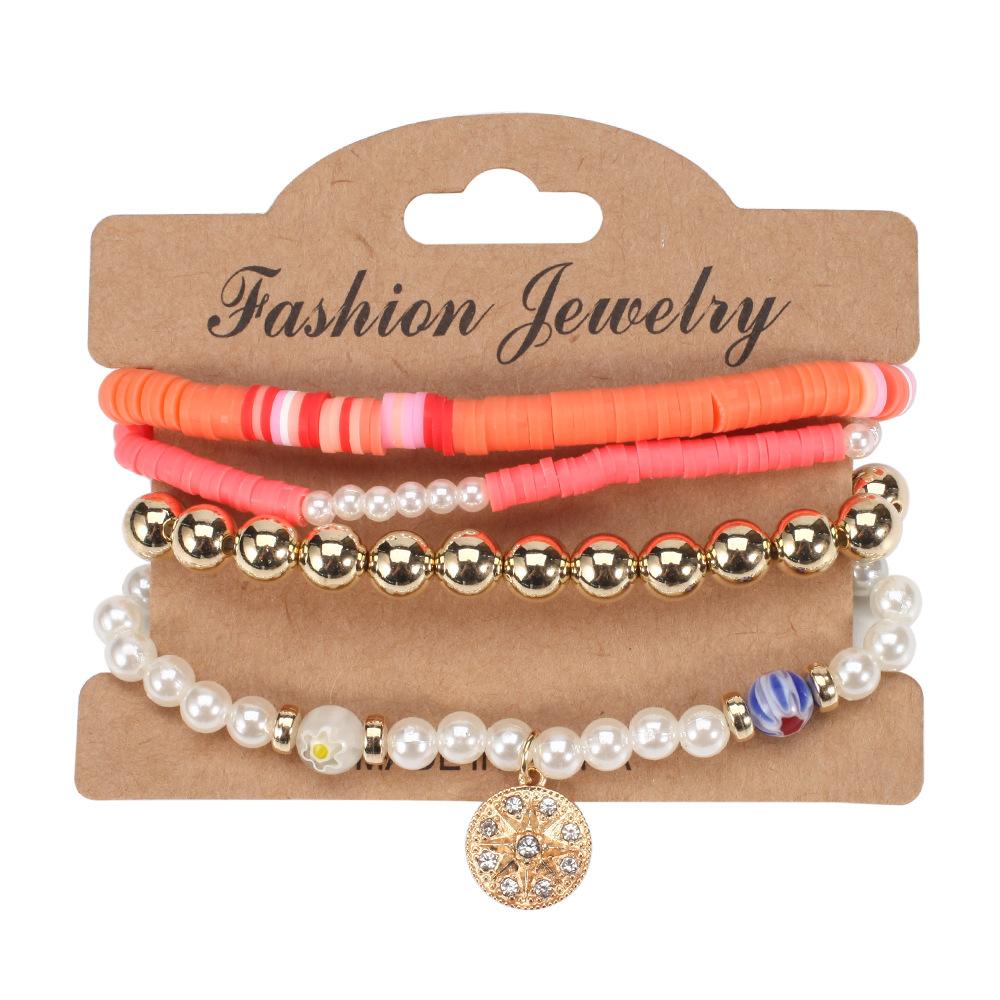 JYL TS Bracelet Bohemian Mother s Day  Flower Charm Cultivates Affection HY-2834-3 orange маленький мальчик синий