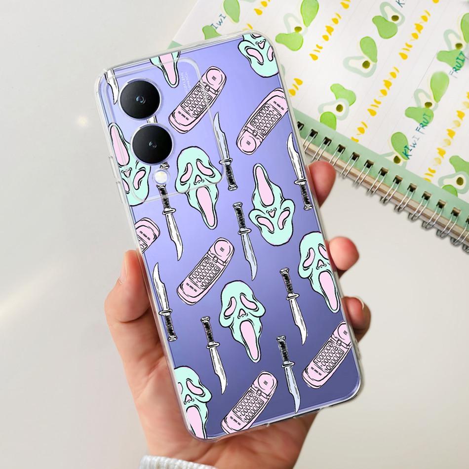 For Vivo Y17s Case 2023 Elegant Pattern Soft Silicone TPU Phone Back Cover For Vivo Y17s 4G VivoY17s Y 17S Bumper