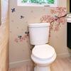 Watercolor Cherry Blossom Branches and Magpie-themed Wall Stickers for Home Decoration In Living Room