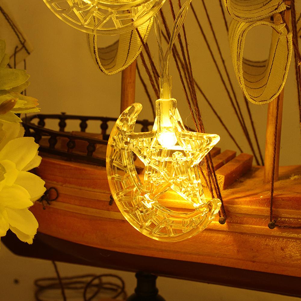 EID Mubarak LED Moon Star Light String Ramadan Decoration 2025 for Home Ramadan Kareem Islamic Muslim Party Supply Eid Al-fitr