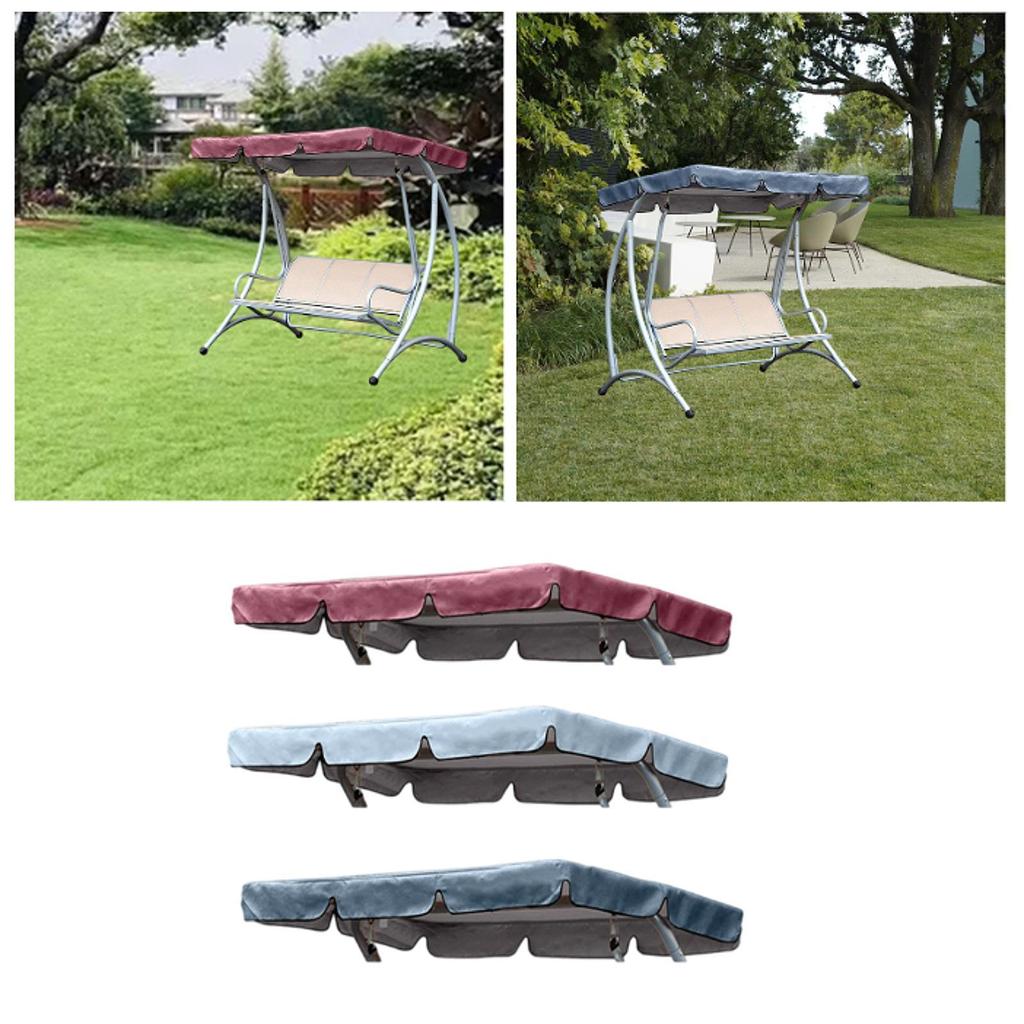 Outdoor Patio Swing Canopy Replacement,Hammock Top Cover All Weather Protection Sun Shade Sturdy Waterproof for Porch Balcony