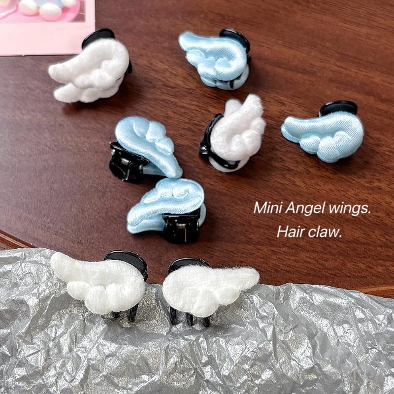 2/5/10 Pezzi Ala d'Angelo Peluche Pinza per Capelli Donna Mini Frangia Laterale Pinza per Capelli Copricapo Accessori Fermagli Carini ad Ala