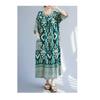 Summer New Temperament V-neck Mid-length Dress Retro Printing Loose Dresses