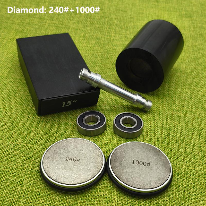 Brousek na nože s válečkem, oboustranný diamantový brousek, magnetický úhlový váleček 15-20°, pro kuchyň
