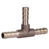 3 Way Hose Joiner, Brass T Piece 3 Way Fuel Hose Joiner Connector Barbed Hose Fittings For Compressed Air (6mm)