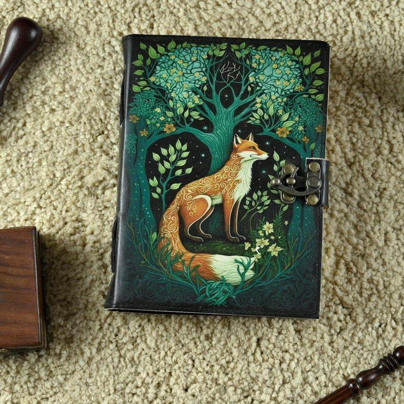 

Гримуар Кожаный журнал Блокнот для заклинаний Книга теней Толстый журнал - Бумага ручной работы Винтажный журнал для женщин 7 x 5 in