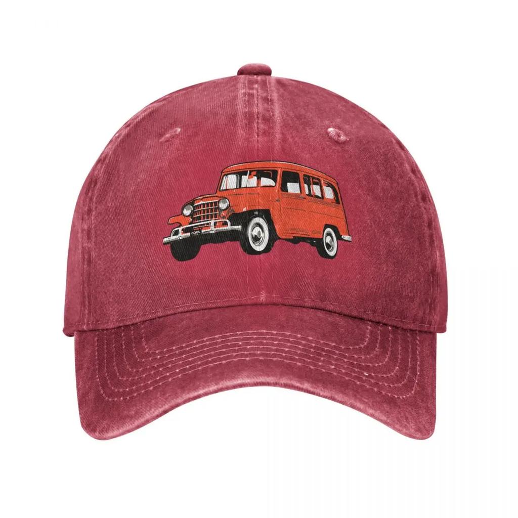 Vintage Station Wagon Baseball Cap Hiking Hat Vintage Hat Unisex Fishing Cap Unisexs Womens