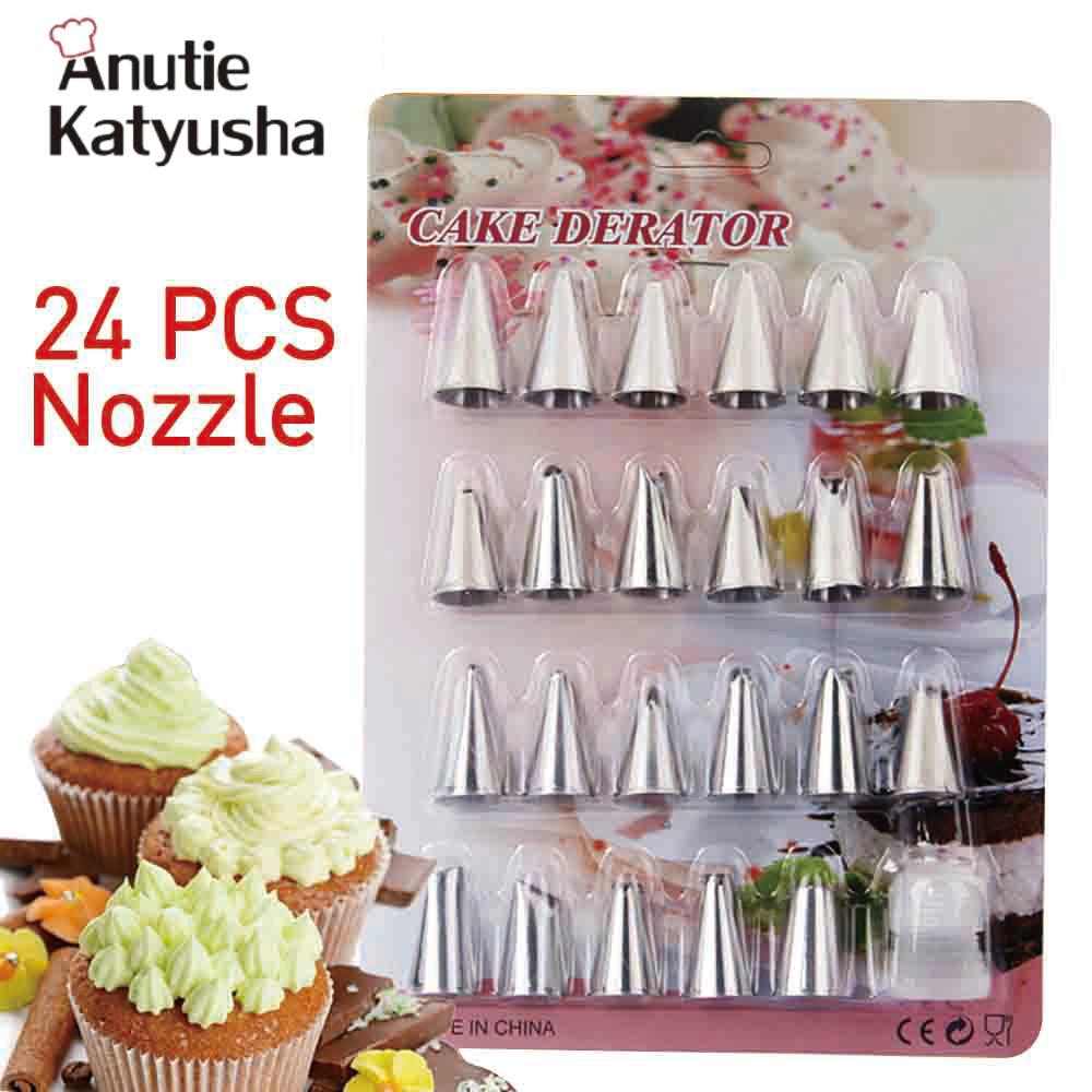 

24 шт./компл. из нержавеющей стали, русские насадки-тюльпаны, сделай сам, помадка, украшение для торта, инструменты для выпечки кондитерских изделий