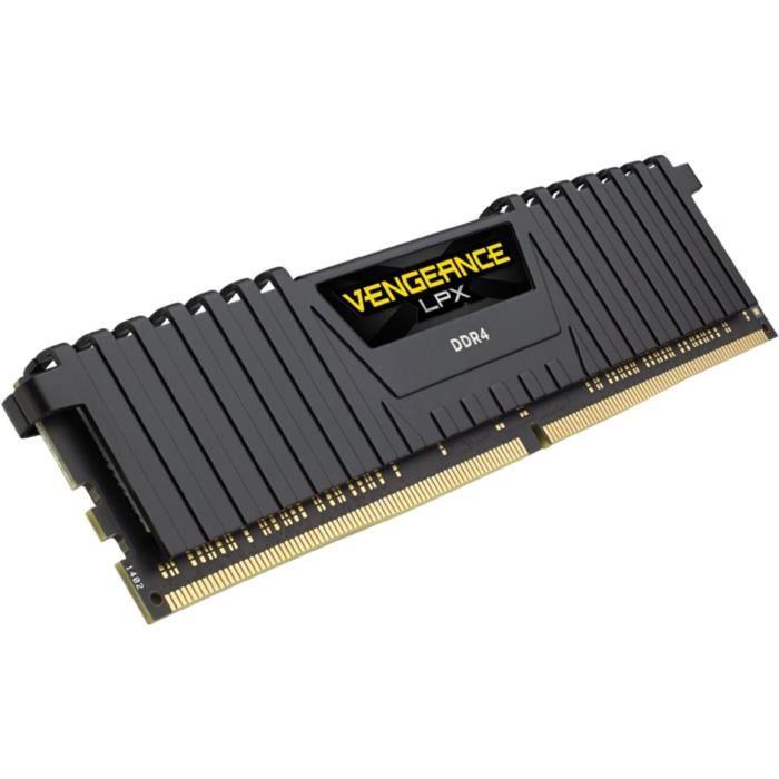 Mémoire RAM - CORSAIR - Vengeance LPX DDR4 - 16GB 2x8GB DIMM - 3000 MHz - 1.35V - Noir (CMK16GX4M2D3000C)