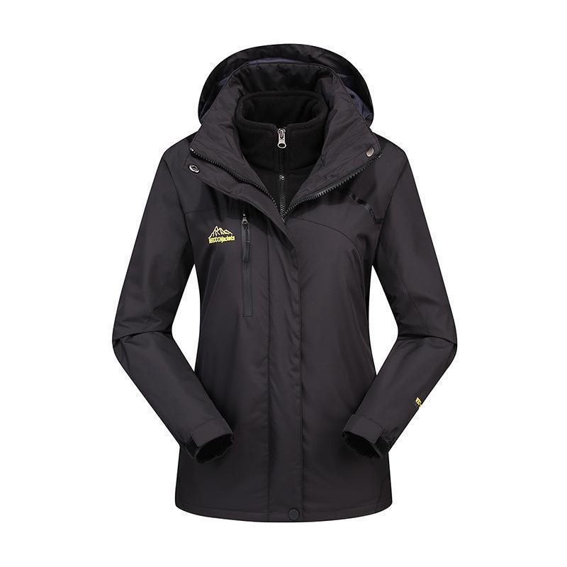 Windproof Outdoor Jacket Set: Couples' 3-in-1 with Detachable Fleece for Men & Women, Ideal for Autumn & Winter