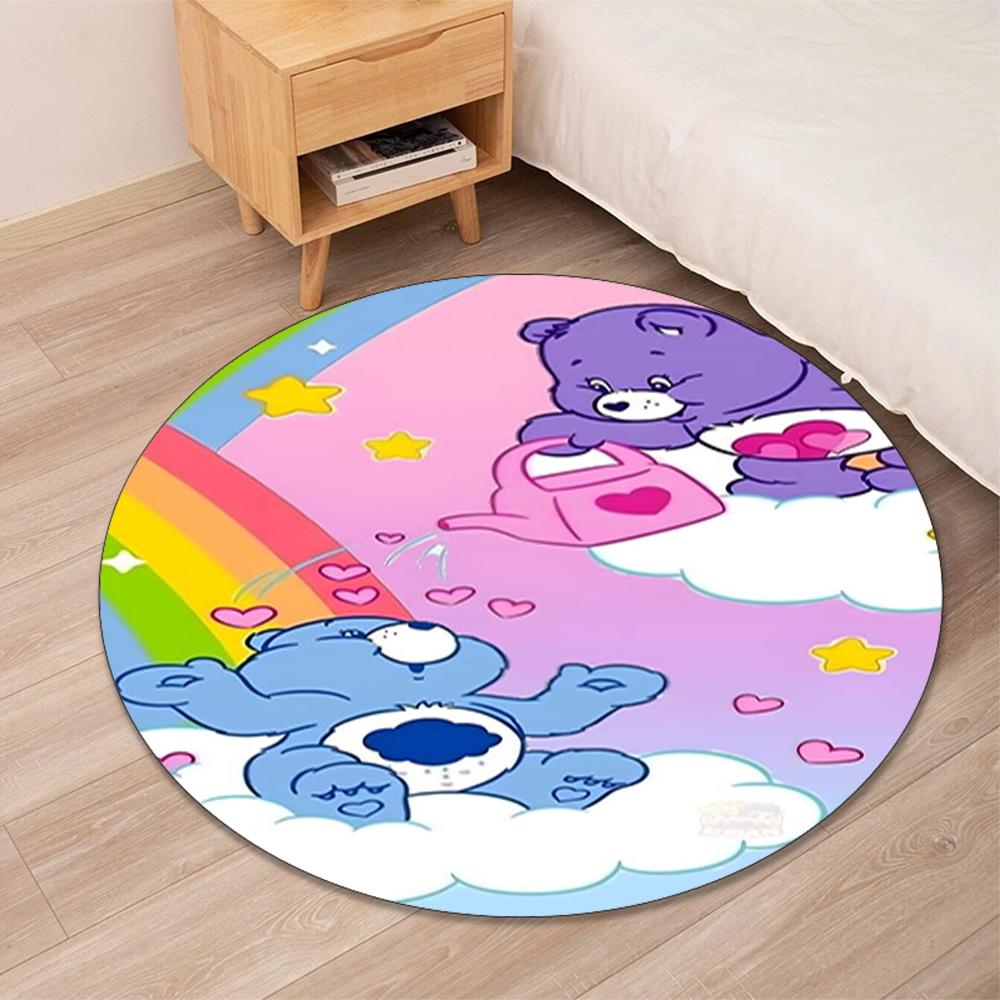 Bear Printed Round Rug Carpet Chair Rug Area Rug Entryway Doormats,for Office Chair Living Room Bedroom Kitchen Room.