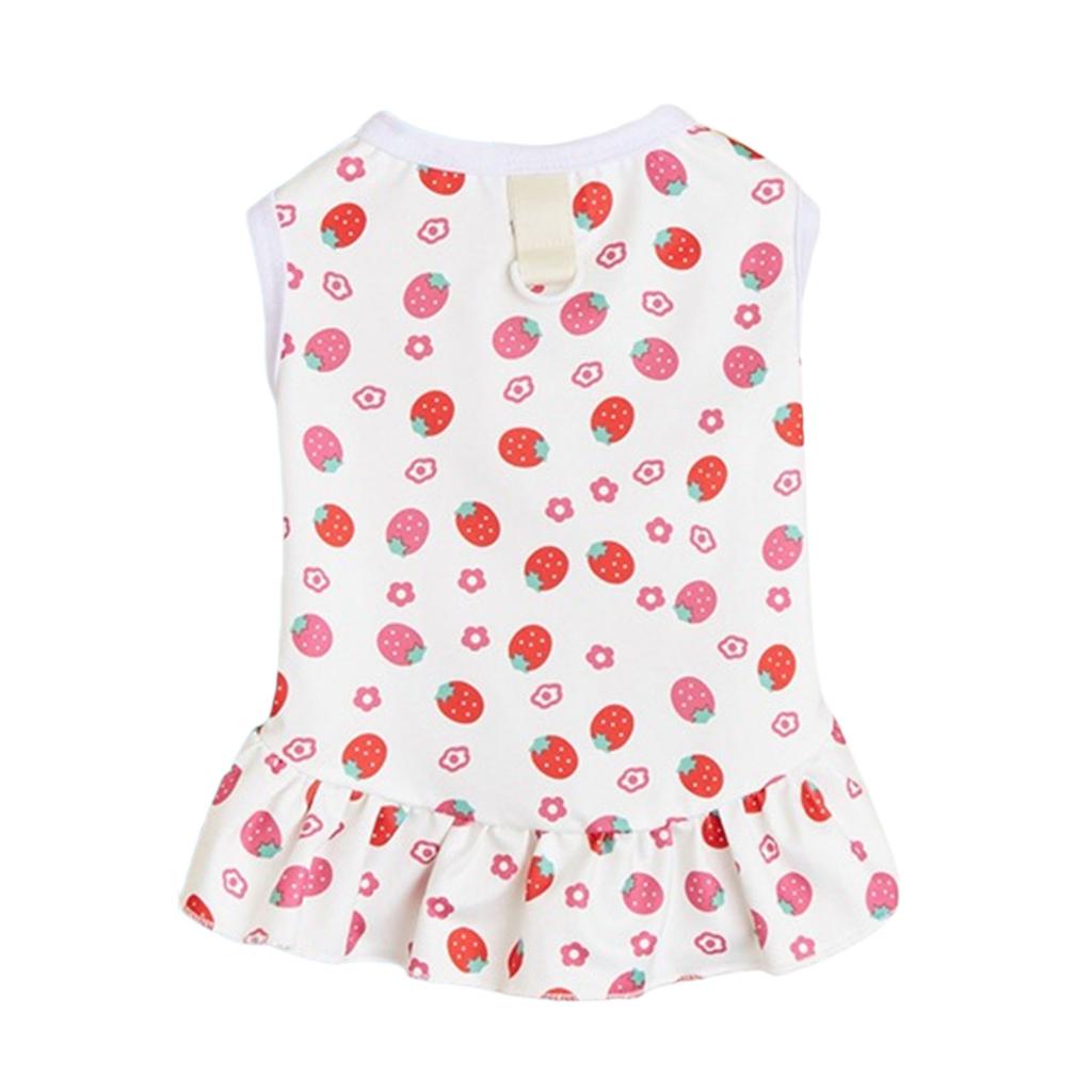 Cute Print Skirt for Small Dogs Sweet Cats Dogs Dress Summer Spring Small Dogs Traction Rings Comfortable Dogs Skirt