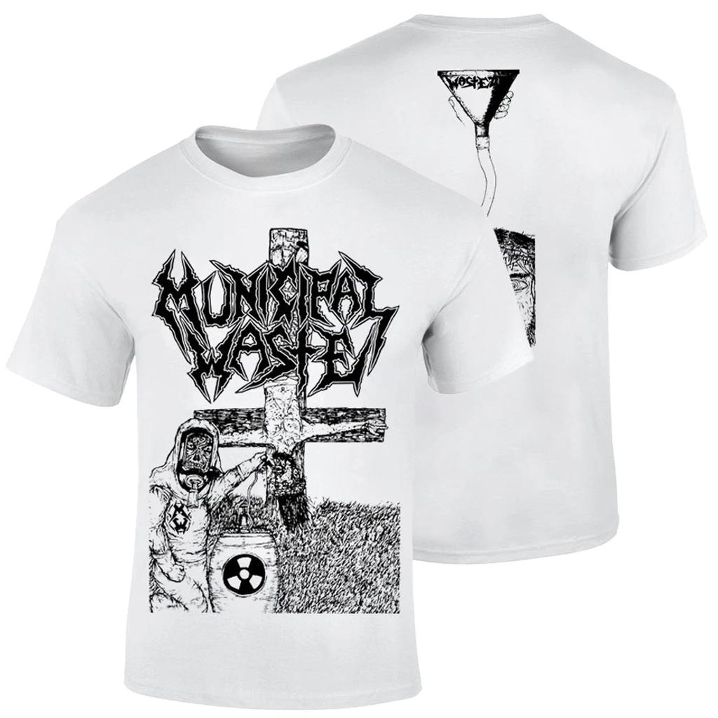 Municipal Waste Thrash Band Grafik Baumwoll-T-Shirt Herren Damen Kurzarm Print T-Shirt Baumwoll-Tops Mode Marke Sommer-Tee