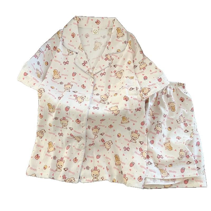 Sommer neue Pyjamas Damen kurzärmelig Shorts dünne Wolkenbaumwolle Cartoon niedlich große Größe Koreanische Version Loungewear