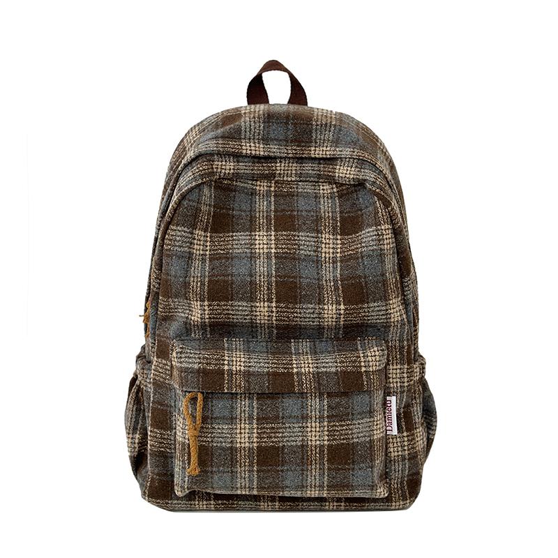 

Рюкзак женский с рисунком «гусиная лапка» рюкзак большой емкости синий/серый