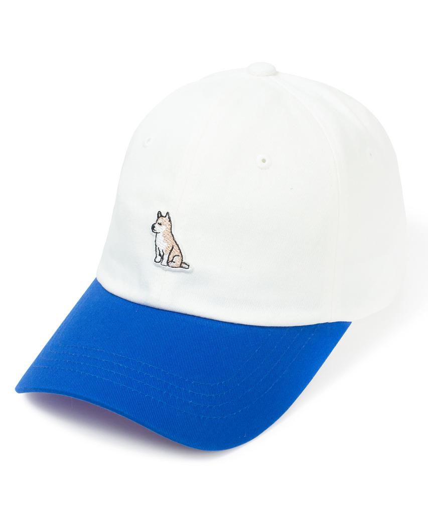 Seunuji Yellow Shiba Inu Patch Ball Cap - White & Blue