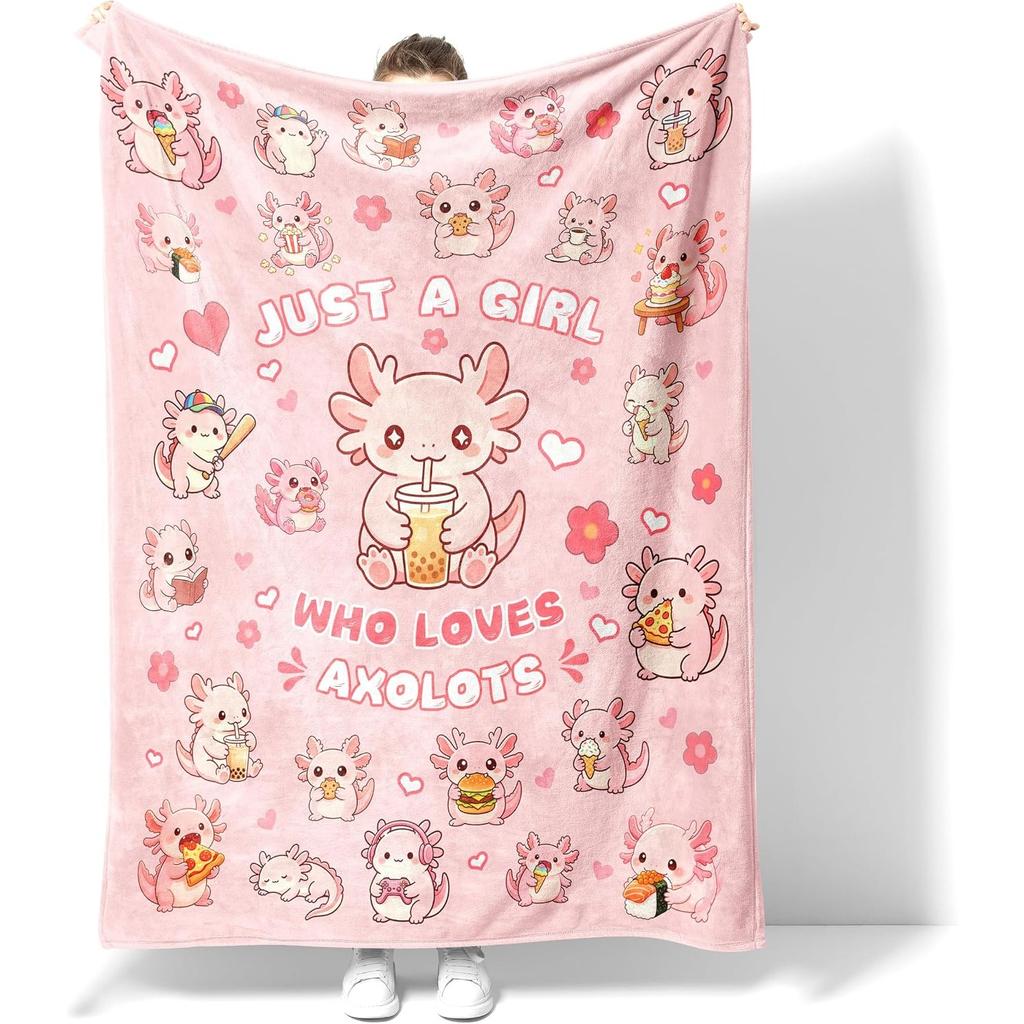 Cute Kitten Cartoon Flannel Throw Blanket Multi Cat Floral Paw Print Soft Warm Blanket for Cat Lover Girl Bedroom Sofa Gift