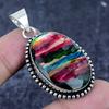 Natural Ammolite Gemstone 925 Sterling Silver Jewelry Pendant 2.01" P9K23