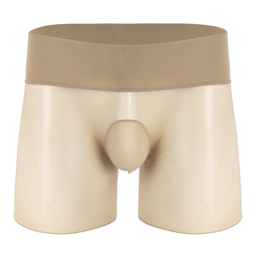 Herren Durchsichtig Ultra Dünn Hohe Taille Boxer-Shorts Hülle Dessous Unterwäsche